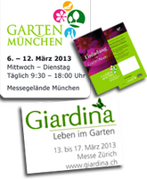 Garten München und Giardina Messen im März 2013, Infos zu Ort, Zeit und Webseite.