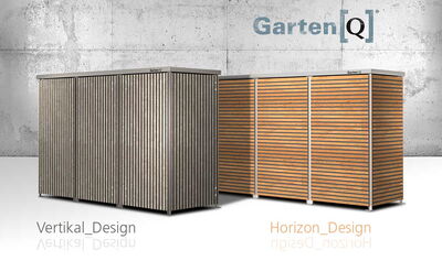 Fahrradunterstand hinter Gartenschrank